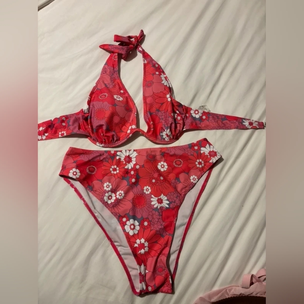 Floral Halter Bikini Set